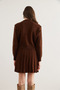Women's Bitter Brown Button Detailed Top Cardigan Bottom Pleated Skirt Knitwear Set Tkm-19000332 - 7