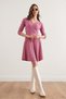 Women's Dusty Rose Double Breasted Neckline Textured Seersucker Dress Elb- 19002333 - 3