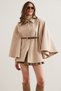 Women's Stone Belted Cashmere Poncho Cardigan Hrk- 19000339 - 5