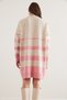 Women's Stone Pink Six Stripes Soft Textured Knitwear Tunic Dress Elb- 19001984 - 5