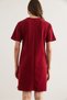 Women's Burgundy Front-Stitched Mini Brioche Knit Dress ELB-19002335 - 7