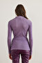 Women's Washed Lilac Zippered Turtleneck Lycra Blouse Blz- 19001155 - 2