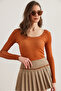 Women's Washed Tan Wide Neck Camisole Blouse Blz- 19000722 - 7