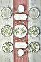23-Piece Greentree Stackable Breakfast Set for 6 People - Breakfast Presentation Set with Sauce Bowl and Spoon