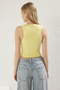 Açık Sarı Fitted/Vücuda Oturan Crop Halter Yaka Fitilli Esnek Örme Atlet TWOSS21AL0050 - 5