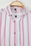Bordo*001 Slim Fit Düğmeli Yaka İnce Çizgili Gömlek TMNSS20GO0092 - 5