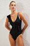 Black One Shoulder Flounce Regular Swimsuit Tbess25Ma00029 - 2