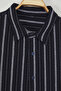 Siyah Oversize Fit Kısa Kollu Çizgili Etamin Yazlık Gömlek TMNSS25AX00003 - 2