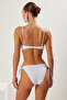 Beyaz Gipeli Bralette Kaplı Regular Normal Bel Bikini Takımı TBESS25BT00000 - 5