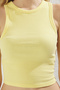 Açık Sarı Fitted/Vücuda Oturan Crop Halter Yaka Fitilli Esnek Örme Atlet TWOSS21AL0050 - 3