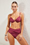 Mürdüm Yüksek Bel Drapeli Regular Bikini Altı TBESS25BA00001 - 2