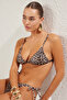 Leopar Desenli Üçgen Kaplı Bikini Üstü TBESS20BU0268 - 2