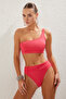 Fuchsia Straight One Shoulder High Waist Regular Bikini Set Tbess24Bt00126