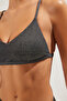 Siyah Simli Bralette Kaplı Regular Yüksek Bel Bikini Takımı TBESS25BT00109 - 4
