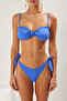 Cobalt Blue Strapless Tie-Up High Waist Bikini Set Tbess25Bt00086 - 4