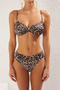 Leopar Desenli Straplez Kaplı Döküm Aksesuarlı Bikini Üstü TBESS24BU00150 - 3