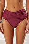Mürdüm Yüksek Bel Drapeli Regular Bikini Altı TBESS25BA00001 - 3