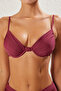 Mürdüm Drapeli Balconette Kaplı Bikini Üstü TBESS25BU00000 - 3