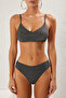 Siyah Simli Bralette Kaplı Regular Yüksek Bel Bikini Takımı TBESS25BT00109 - 3