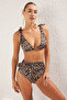 Leopar Desenli Düğümlü Üçgen Kaplı Bikini Üstü TBESS24BU00155 - 2