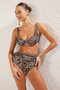 Leopar Desenli Balconette Kaplı Bikini Üstü TBESS24BU00121 - 3