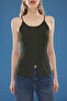 Koyu Haki Halter Yaka Askılı İnce Triko Bluz TWOSS25BZ00320 - 4