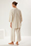 Ecru Woven Textured Shirt Trousers Beach Suit Tbess25Au00000 - 6
