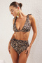 Leopar Desenli Düğümlü Üçgen Kaplı Bikini Üstü TBESS24BU00155 - 3