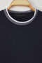 Lacivert Oversize/Geniş Kesim Triko Bantlı Dokulu Pike T-Shirt TMNSS23TS00079 - 12