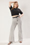 Gri Yüksek Bel Comfort Dikiş Detaylı Comofrt/Orta Esnek İspanyol Paça Flare Fit Jeans TBBSS24CJ00003 - 2