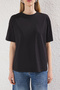 Siyah %100 Kalın Pamuklu Fermuar Detaylı Relaxed/Rahat Kalıp Örme T-Shirt TWOSS24TS00272 - 4