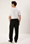 Siyah Wideleg Baggy Rahat Kalıp Dokuma Kumaş Pantolon TMNSS25PL00009 - 7
