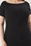 Siyah Fitted Kayık Yaka Fitilli Kaşkorse Örme Büyük Beden Bluz TBBSS25AF00047 - 4