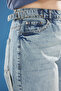 Açık Mavi Beli Ayarlanabilir %100 Pamuk Non-Stretch Büyük Beden Baggy Jean TBBAW25CJ00034 - 4