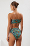 Leopar Desenli Straplez Kaplı Hipster Yüksek Bel Bikini Takımı TBESS22BT0018 - 5