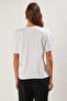 Beyaz Kalın Pamuklu Oversize/Geniş Kalıp Aksesuar Detaylı Örme T-Shirt TWOSS25TS00030 - 5