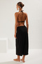 Black Knitted Maxi Beach Pareo Tbess25Pr00006 - 5
