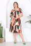 Women's Salmon Green Geometric Pattern Midi Dress - 4