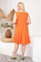 Women's Orange Plus Size Layered Dress - 6