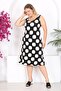 Women's black and white polka dot print plus size slip dress - 2