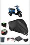 أسود TVS SCOOTY PEP PLUS غطاء خلفي متوافق مع القماش المشمع المقاوم للماء (دراجة نارية)