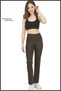 Women's Leggings Khaki Color High Waist Wide Leg Elastic Belt Full Length Diving Fabric105101 - 3
