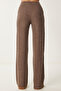 Wide Leg Comfortable Soft Trousers Brown Lub0073 - 7
