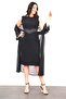 Women's Plus Size Chiffon and Glitter Stripe Detailed Double Evening Dress Suit - 4