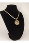 Italian Chain Steel Non-Tarnish Necklace with Opening, Half or Quarter Shadowing Clover Detail Gold Color