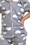 Girls' Shirt Collar Short Sleeve Buttoned Lamb and Cloud Print Pajamas Set - 2
