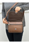 Genuine Leather, Medium Size, Tan Color, Cross Strap, Women's Shoulder Bag 24*21*8 cm - 3