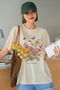 Women's Flowers Printed Oversize Tshirt New Season Oversize Loose - 3