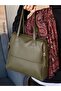 Khaki Women's Zipper Detailed Shoulder Bag 10Va2049