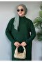 - Corded Knitwear Dress Emerald Green - 3